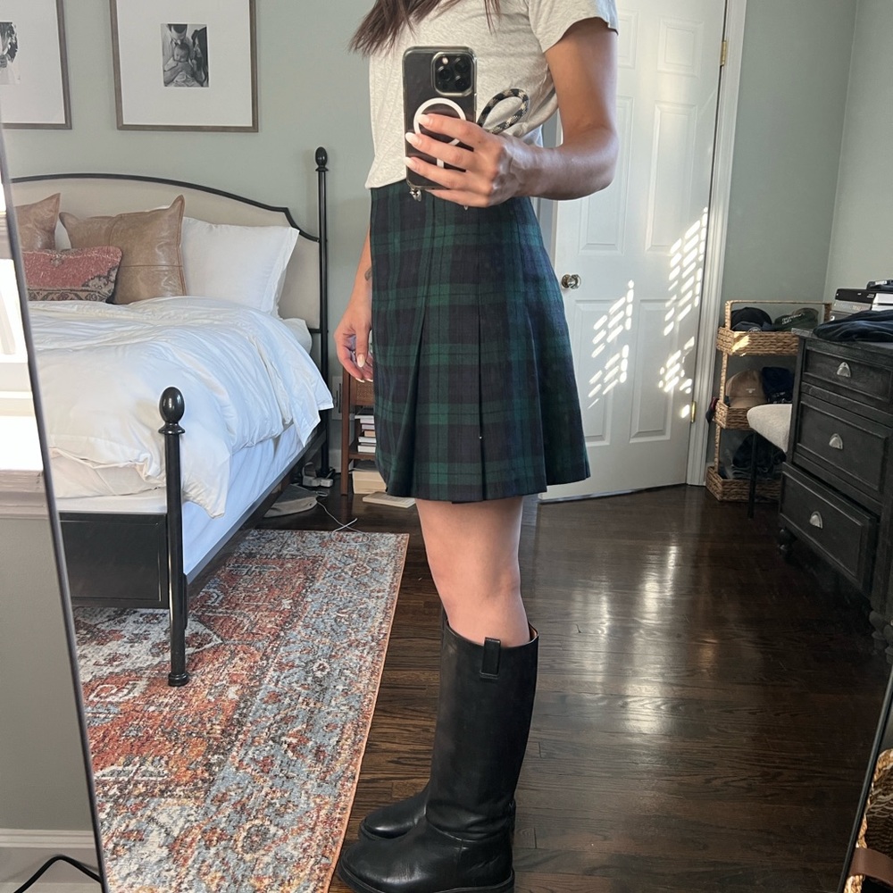 J. Crew Tartan Plaid Wool Mini Skirt with Buckle - Picture 2 of 6